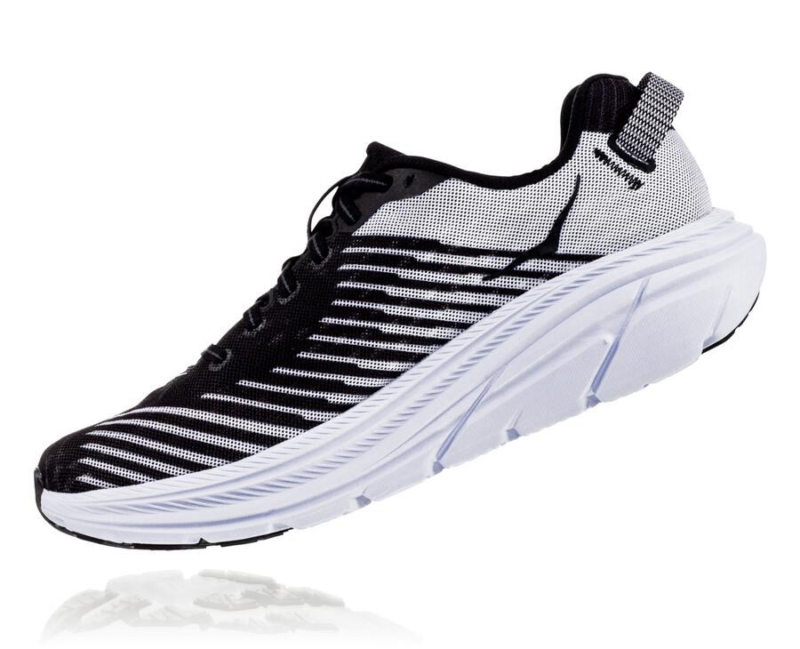 Hoka One One Mens Running Shoes - Rincon - Black/White - XBKL14265